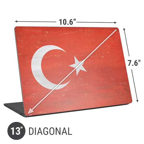 Turkish Flag Distressed Universal Laptop 13in (10.6 x 7.6in) Skin
